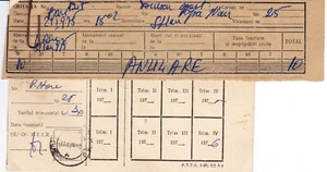 Romania, 1974-1976, Radio Subscription Card & Receipt - Revenue Fiscal Stamps - Picture 1 of 3