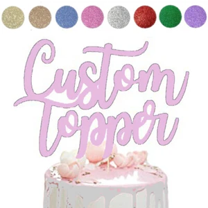 Glitzer Cake Topper individuell Happy Birthday personalisiert Hochzeit 18. 21. 30. - Bild 1 von 11