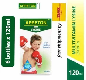 Suplemento dietético multivitamínico lisina (jarabe) APPETON 6X120 ml para niños-DHL - Imagen 1 de 6