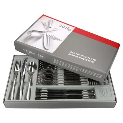 30tlg Twist Komplett-Besteck-Set für 6 Personen Messer Gabel Löffel Edelstahl - Bild 1 von 4