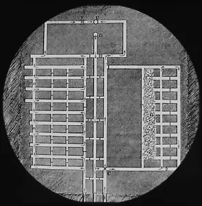 COAL MINING : PLAN OF VENTILATION IN A MINE C1875 VICTORIAN Magic Lantern Slide - Picture 1 of 5