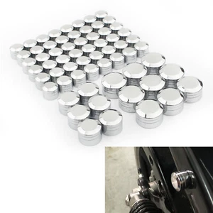 CNC Chrome Engine Bolt Cover Screw Caps Kit For Harley Softail Fatboy FXST 00-06 - Picture 1 of 13