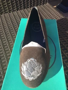 Jack Rogers Size 5M NEW Bella Women's Gray Suede Ballet Flats grey Artichoke - Picture 1 of 7