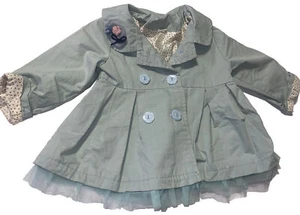VTG SZ 5-6 Girls Mint Green Coat Very Unique Dress Or Rain Jacket In EUC - Picture 1 of 12