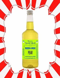 Shaved Ice Syrup - PEAR FLAVOR IN LONGNECK QUART SIZE #1SNOBALL - Picture 1 of 1