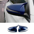 ABS Blue OX Horn Rear View Side Mirror Cover Trim 2PCS For 2015-21 Benz C-Class