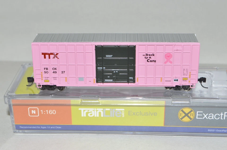 N ExactRail TTX FBOX Railbox Trinity 6275 box car PINK CANCER KOMEN CANCER - Image 1 of 1
