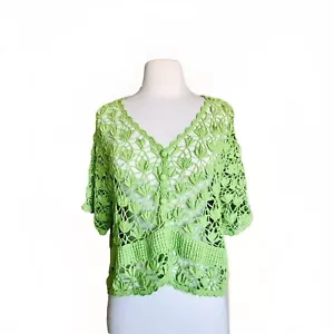 Vintage Jessica London limettengrün Häkeltop Größe 14/16 - Bild 1 von 11