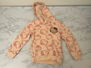 Hello Kitty Hooded Sweater Girls 4T Pullover Pink Hoodie Pocket S1 - Picture 1 of 4