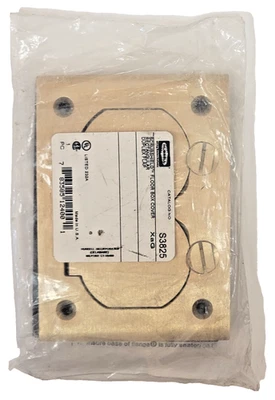 Hubbell S3825 Scrubshield Floor Box Cover Rectangular Duplex Flap Brass - Image 1 of 4
