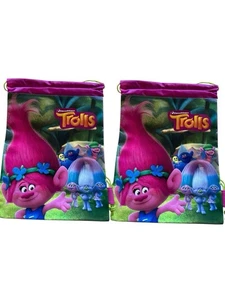 Nuevo con etiquetas Paquete de 2 Trolls Dreamworks Gimnasio Bolsas con Cordón Mochilas NUEVO con Etiquetas - Imagen 1 de 5