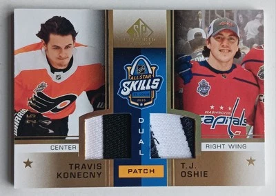 2020-21 SP Game Used All-Star Skills Dual Patch Konecny / Oshie /25 Flyers Caps - Image 1 of 2