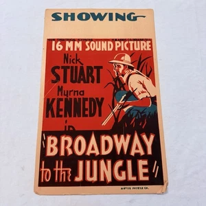 1933 Broadway To The Jungle Original 14x22 Fenster Filmplakat Myrna Kennedy - Bild 1 von 6