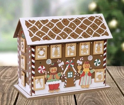 Gingerbread House Wooden Advent Calendar By Heaven Sends Christmas Novelty NEW - Image 1 of 4