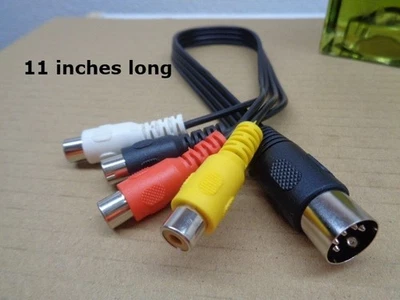 5Pin DIN Male MIDI To 4 RCA Male Audio Cable For Naim Commodore64 Atari TI-99/4A - Image 1 of 2