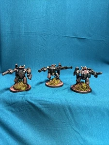 40k Tau Crisis Batalla Trajes X3 Escuadrón Pintado A - Imagen 1 de 4