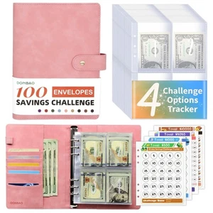 100 Envelopes Money Saving Challenge Binder, A5 Budget Binder with Envelopes ... - Picture 1 of 8