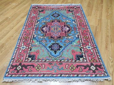 Alfombra bohemia, alfombra turca Oushak Ushak, alfombra de diseño contemporáneo 4x6 pies Foto 1 de 4