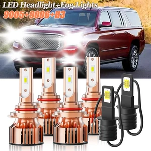 For GMC Yukon 1993-1997 Combo 6500K LED Headlight High Low Beam Fog Light Bulb - Picture 1 of 11