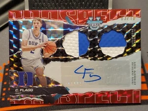 Cooper Flagg 2024-25 Bowman University Best Dual Relic Auto Red Geometric /10 - Picture 1 of 15