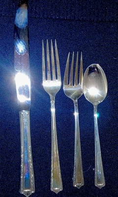 Fine Arts Sterling Silver, Processional 4 Piece Place Setting, No Monogram EXC - Image 1 of 4