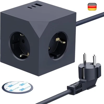 PD20W Socket Cube with USB C, 3 Compartment Multi Socket Cube with Magnetic Pad~ - Image 1 of 4