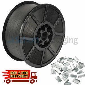 Pallet Strapping Banding - LONG 1500M Coil Heavy Duty * FREE METAL SEAL CLIPS - Picture 1 of 9