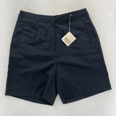 Cutter & Buck LDS Academy Shorts Women's 12 Black Pleated Chino Golf Outdoors - Image 1 of 4