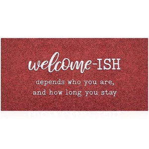 Large Welcome Mat Low Profile Floor Mat Front Doormat Funny Welcome-ish Mats ... - Picture 1 of 7