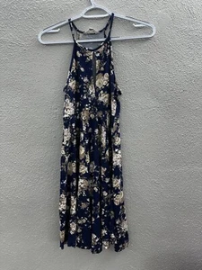 American Eagle Womens Dress Size XS Blue Floral Halter Top Soft & Sexy - Picture 1 of 9