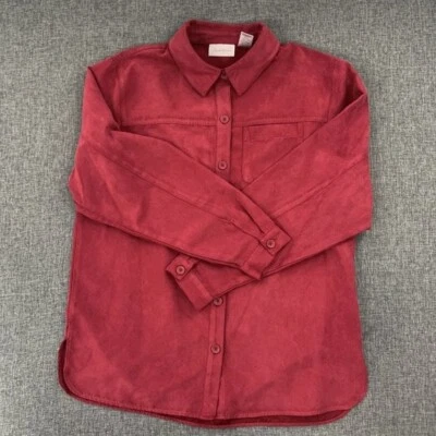 Blusa Studio Works para mujer roja con botones material gamuza mediana 100 % poliéster. Foto 1 de 4