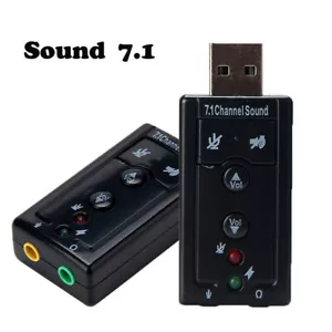 USB 2.0 External 7.1 Channel 3D Virtual Audio Sound Card Mic Adapter Laptop PC - Picture 1 of 5