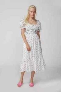 NWT For Love & Lemons Giusti Rosebud Floral Midi Dress Sz L Victorian #2A421 - Picture 1 of 12