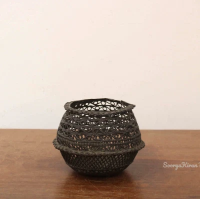 Antiguo cuenco de malla olla con red cesta de alambre vintage decoración del hogar coleccionable raro antiguo Foto 1 de 4