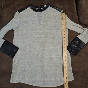 HELMUT LANG BURNOUT CREW NECK SHIRT WOOL ANGORA ZIP NECK AND SNAP CUFFS SMALL - Picture 1 of 17