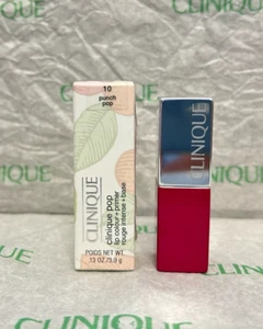 Lápiz labial Clinique Pop + imprimación en ""10 Punch Pop"" tamaño completo 0,13 oz - Imagen 1 de 2
