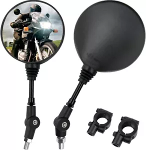 1 Paar Rund Motorrad Spiegel Rückspiegel E-geprüft M10 Universal Motorradspiege - Bild 1 von 12