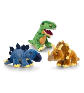 Keel Toys Set of 3 Triceratops,T-Rex and Stegosaurus Dinosaurs Plush Soft Toys 3 - Afbeelding 1 van 1