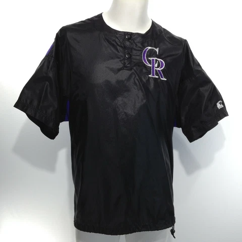 STARTER DIAMOND COLLECTION Medium COLORADO ROCKIES Windbreaker Short Sleeve MED Cover
