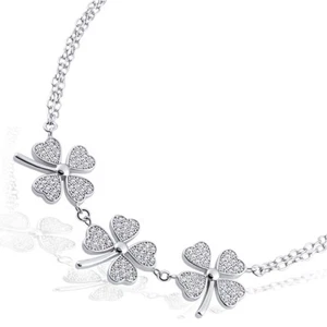 Goldmaid Armband Armkette Glücks Kleeblatt 925 Sterlingsilber 108 Zirkonia 21cm - Bild 1 von 4