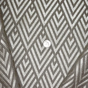 Dedar Milano GEOMETRIC Taupe Wool Cream Embroidered 2.56yds 51"w Heavy Wt Fabric - Picture 1 of 20