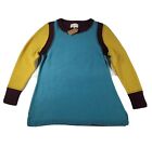 Caryn Vallone Womens Sz S Colorblock Long Sleeve Retro Sweater Shirt NEW NWT