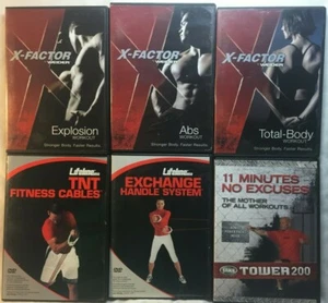 6 workout DVD lot over the door band X-Factor Total Body Abs Explosion weider - Picture 1 of 5