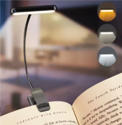 BRANDED USB Lamp Rechargeable Book Light LED Clip-on Reading Light 3 Color Temperature