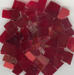 Mosaic Glass: RED MIX, 5 ounce Stained Glass Pack (about 100 Hand Cut Pieces) - Picture 1 of 1