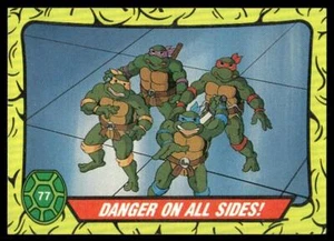1989 Topps Teenage Mutant Ninja Turtles #77 Pericolo su tutti i lati! - Foto 1 di 2