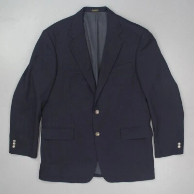 Abrigo deportivo de lana Oscar De La Renta Traje Chaqueta Blazer Talla 43L Azul marino 2 botones dorados Foto 1 de 4