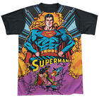 Superman Blast Off Adult Halloween Costume T Shirt (Black Back), S-3XL