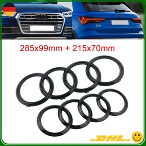 Heckklappe Motorhaube Logo Emblem für Audi Glänz Schwarz 285x99 mm 215x70 mm - Bild 1 von 10