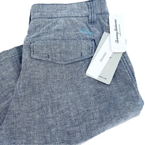TOMMY BAHAMA Men's 28 Blue Linen Blend Flat-Front 12" Bermuda-Length Shorts NWT - Picture 1 of 9